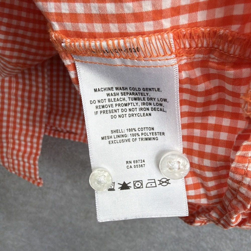 Clemson Tigers Columbia PFG Shirt Mens XXL Orange Gingham Check Super Bonehead - Picture 6 of 9
